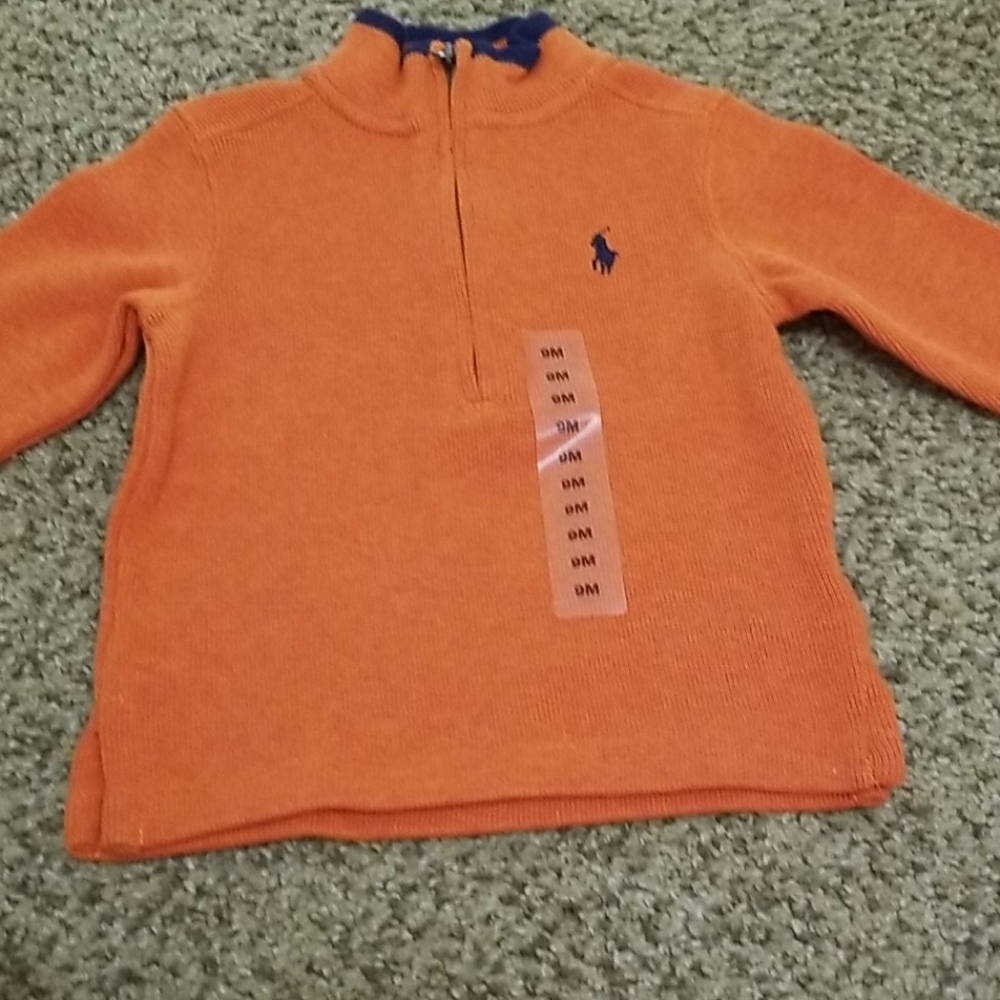 Boy's pullover sweater, orange ,polo Ralph Lauren